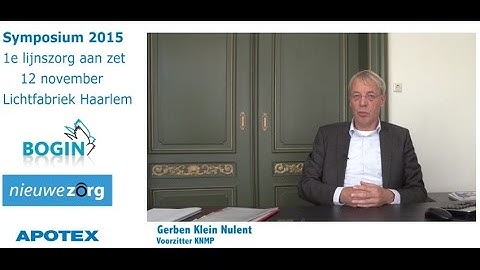 Aanbeveling Gerben Klein Nulent (KNMP) voor hèt zorgsymposium van 2015