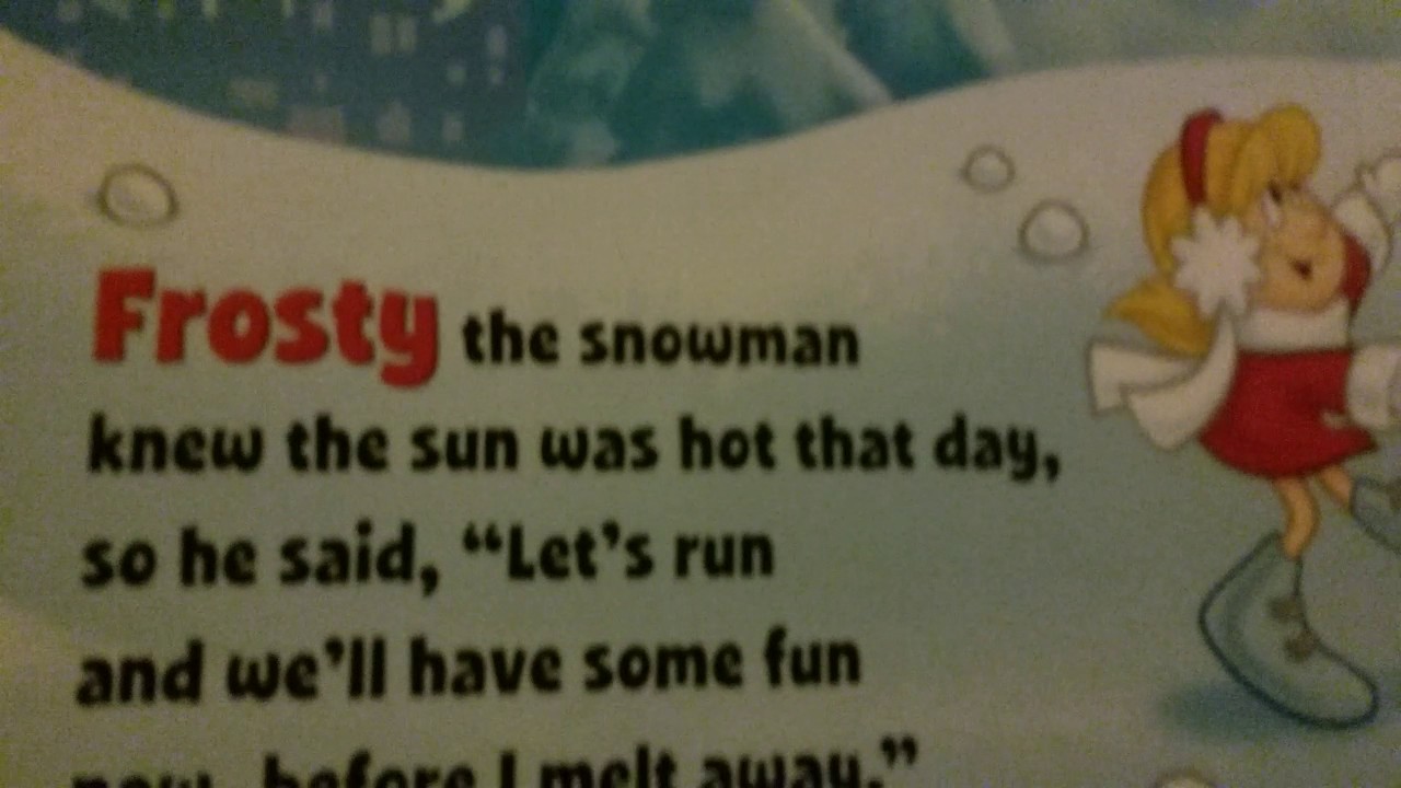 Frosty the snowman lyrics YouTube