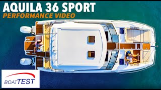 Aquila 36 Sport Power Catamaran (2021)  Test Video by BoatTEST.com