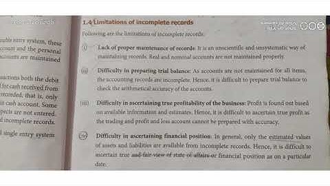 ACCOUNTANCY | UNIT-1| Accounts from incomplete records