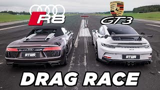 Porsche 992 GT3 vs. Audi R8 V10 | DRAG RACE | Daniel Abt