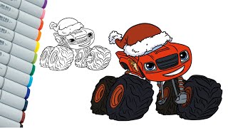 Coloring Pages Christmas | Blaze and the Monster Machines Drawing