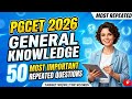 Target 50/50 in PGCET 2026 | Top 50 Most Important General Knowledge Questions 📚