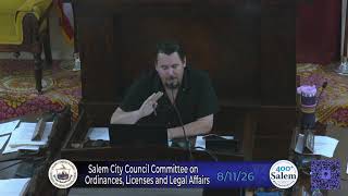 City Council Committee on Ordinances, Licenses and Legal Affairs August 11th, 2026 LIVE!