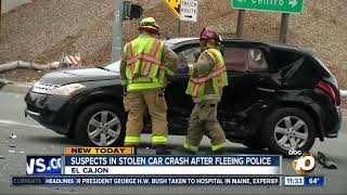Brief chase in El Cajon ends in arrests, injured driver