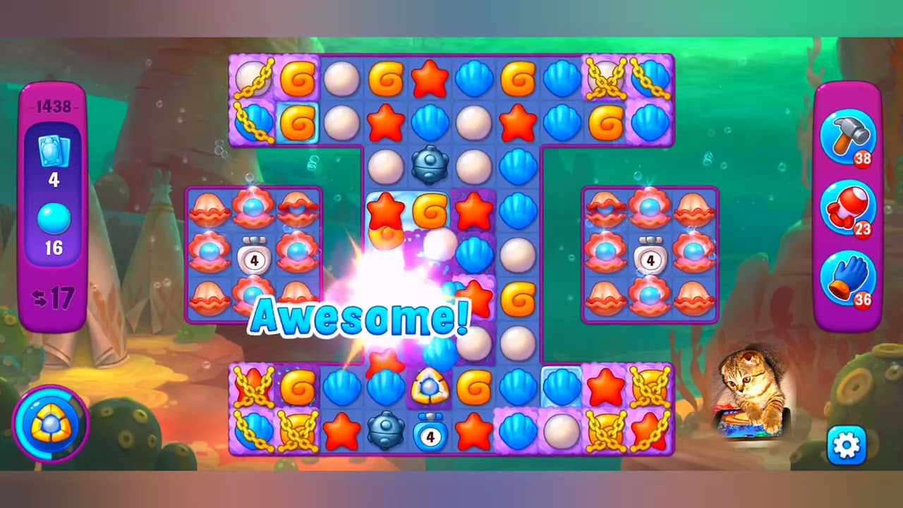 Fishdom, 1438 level,no Booster - 1438 уровень, прохождение без бустеров.