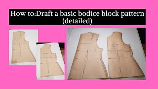 Basic bodice block pattern drafting(DETAILED).(side bust dart bodice block).pattern making.