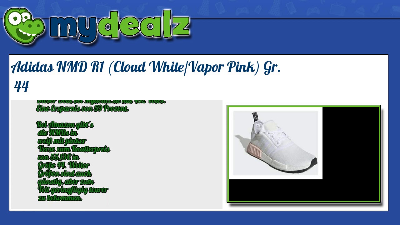 59% SPAREN - Adidas NMD R1 (Cloud White/Vapor Pink) Gr. 44