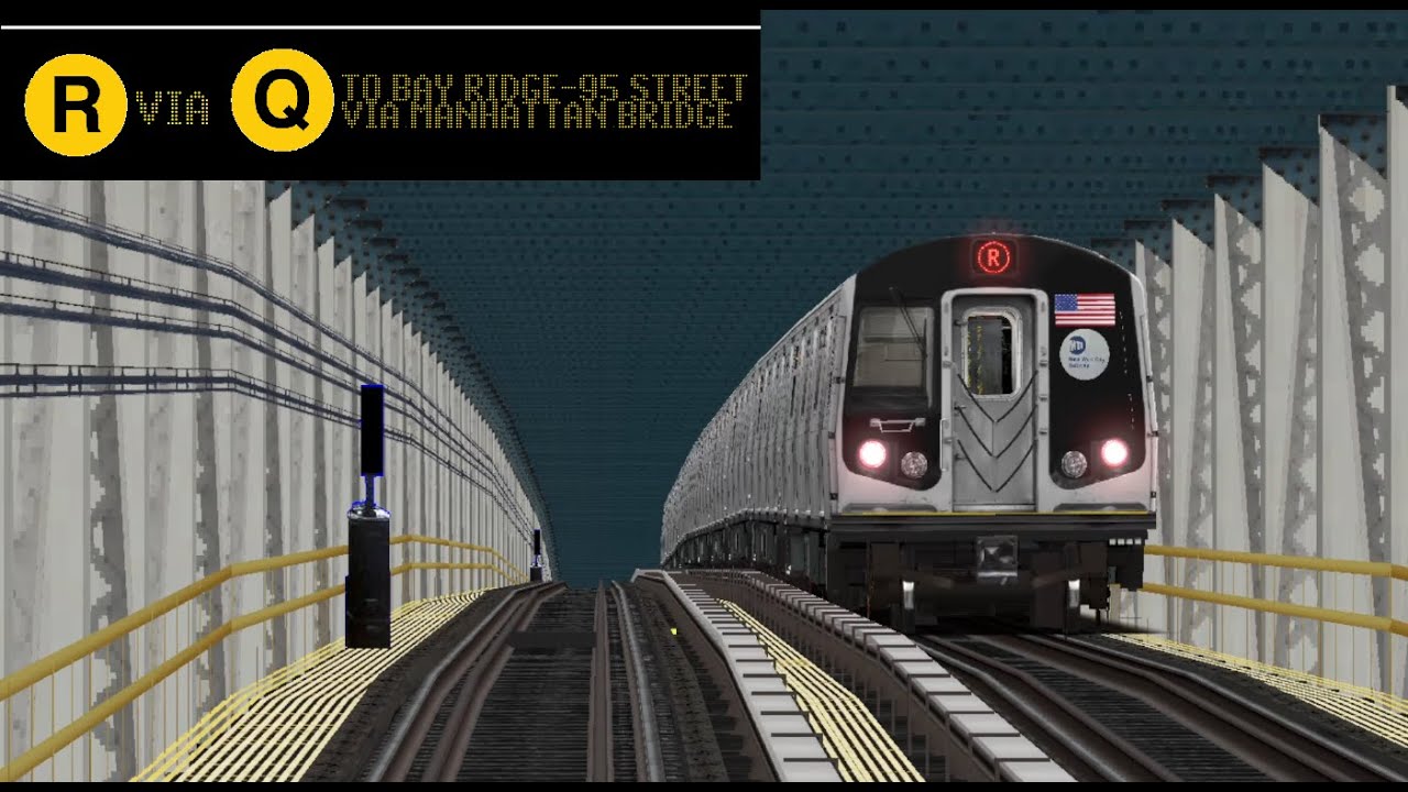 OpenBVE Special: R Train To Bay Ridge-95 Street Via Manhattan Bridge ...