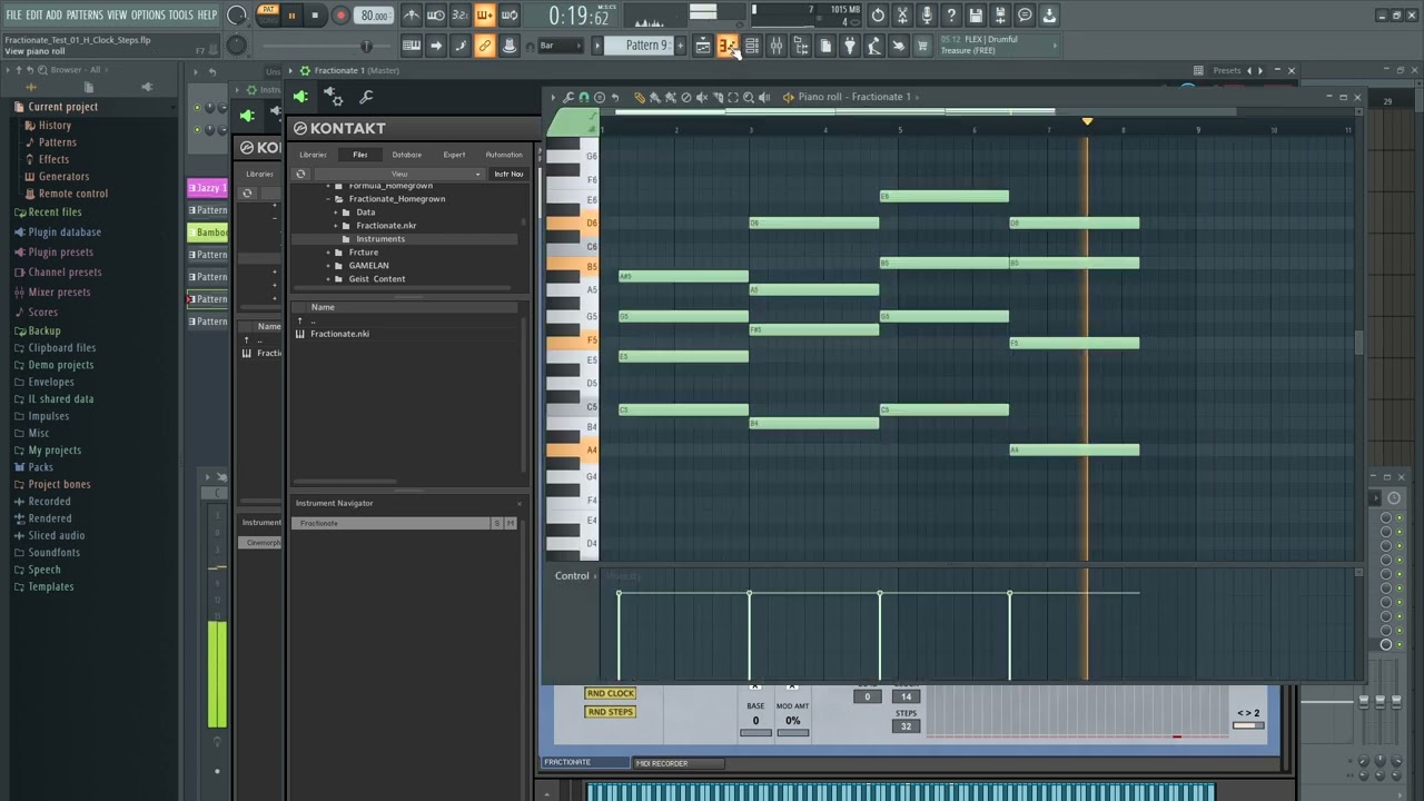 Fractionate Clock und Steps Modulation