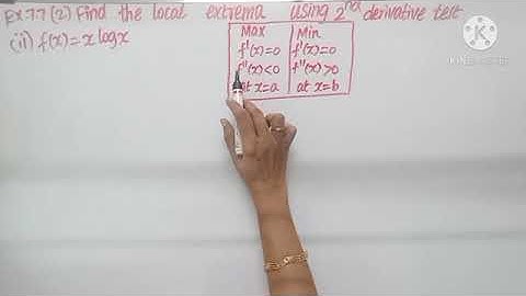 Class12|Ex7.7-2 |MP96 |Maths| How to find local extremum using second derivative test