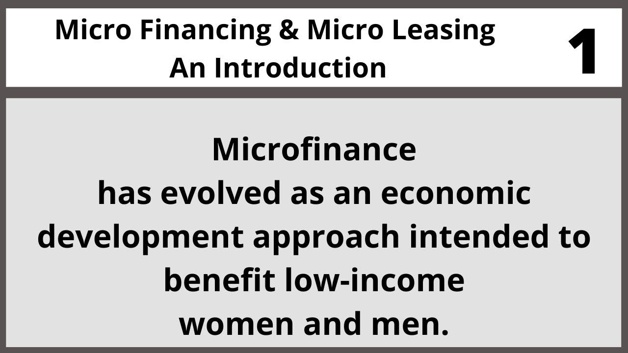 Microfinance Defined MBF704 LECTURE in Hindi Urdu 01