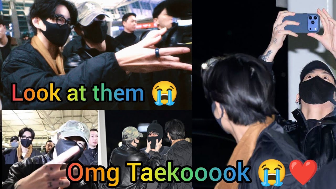 Taekook are so clingy and boyfriend coded at airport they don't give a damn anymore😭❤️