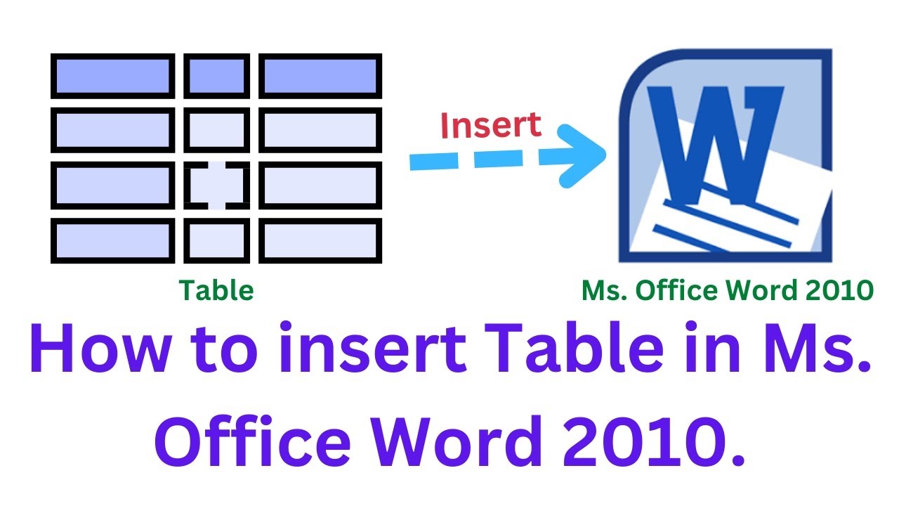 How to insert Table in Ms. Office Word 2010. - YouTube