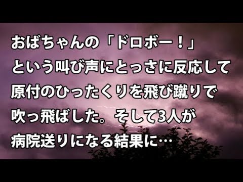 【修羅場　衝撃】おばちゃんの「ドロボー！」という叫び声にとっさに反応して、原付のひったくりを飛び蹴りで吹っ飛ばした。そして3人が病院送りになる結果に…　【修羅場・衝撃体験をお送りします】
