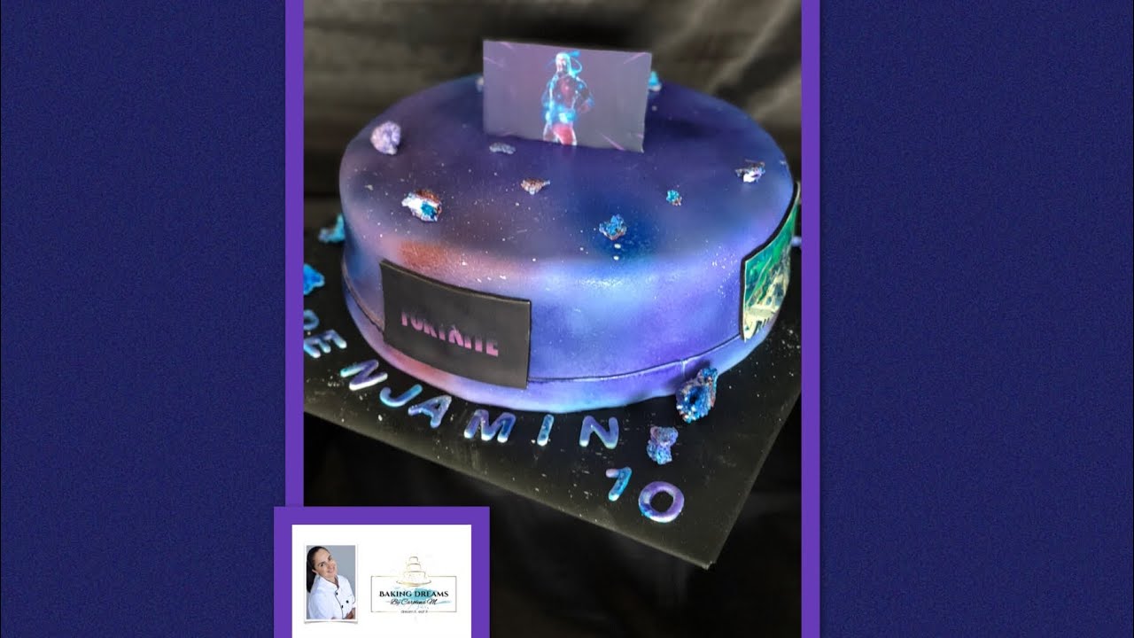 Galaxy Fortnite Cake Tutorial Youtube