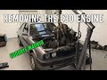 Removing the M40B18 engine from the BMW E30... Finally! | Project Monroe