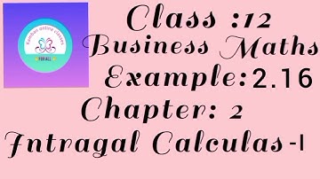 12th Std TN Business Maths Chapter : 2 Example - 2.16