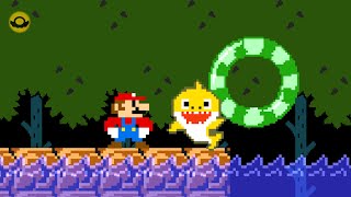 Baby Shark In Marios World River In The Forest ベイビーシャークでマリオワールド挑戦
