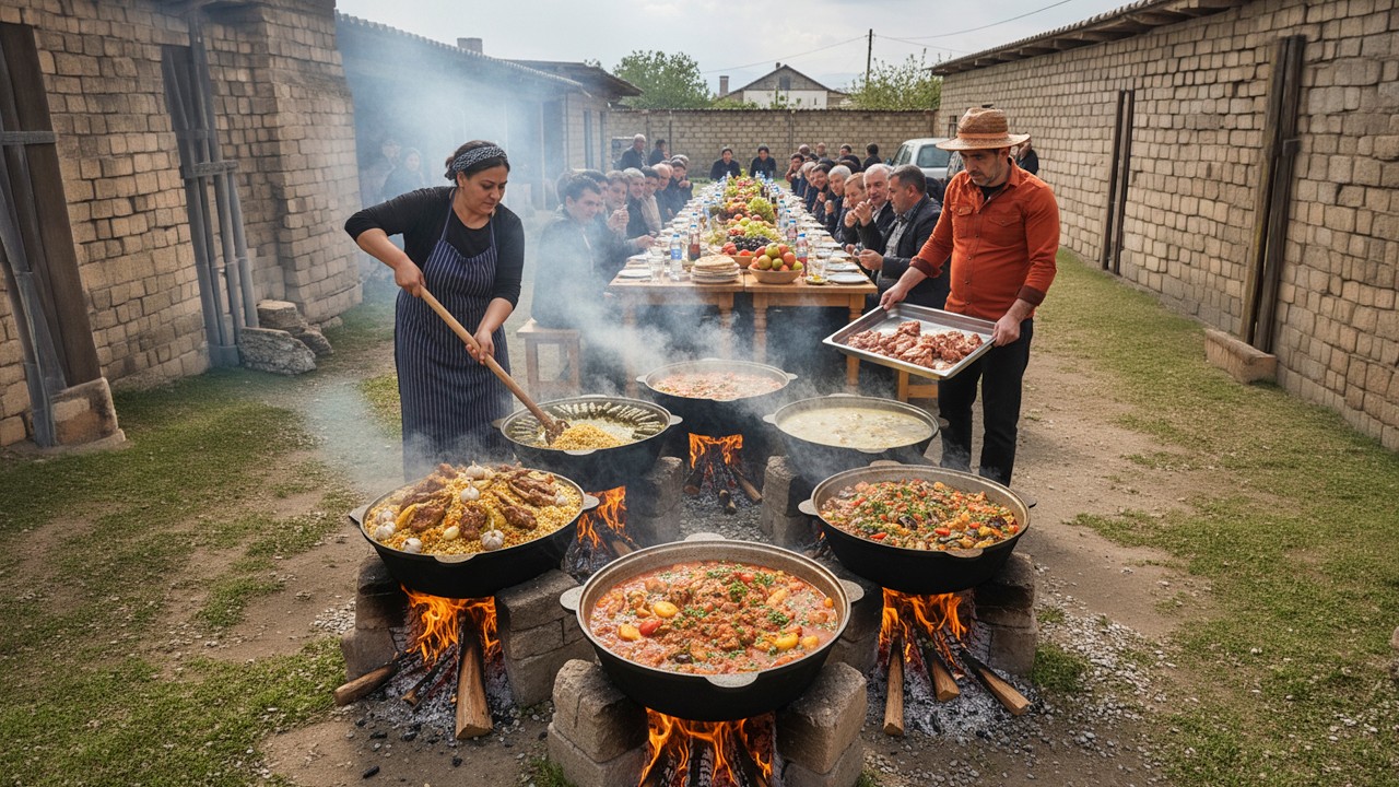 Azerbaijani Village Couple Cooks 13 Dishes for Their Guests