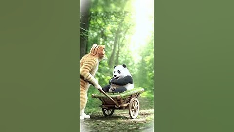 Động Vật Hài Hước/Mèo Cứu Gấu Trúc và cái kết #xuhuong #animals #dongvat #funny #cute #bear #cats