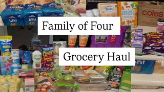 Family Of Four Mega Grocery Haul.. Coles Woolworths Aldi