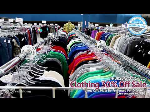 SVDP Fond du Lac: Clothing 30% Sale (07/14/22)