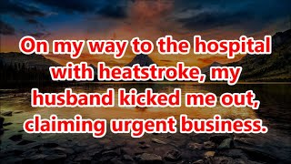 On my way to the hospital with heatstroke, my husband kicked me out, claiming urgent business.
