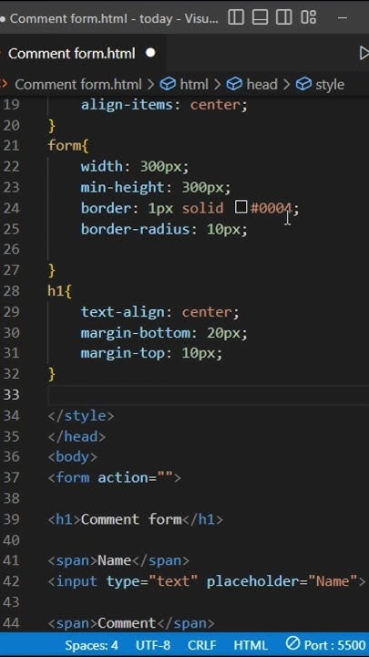 🔥Comment Form || HTML CSS #shorts - YouTube