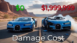Realistic Crashes BeamNG Drive Damage Cost Bugatti Chiron | Epic Wallet Survival