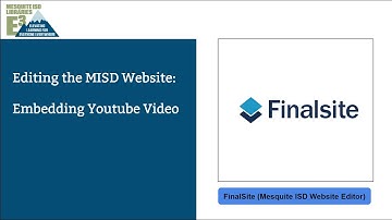 Edit MISD Website Embed Youtube Video