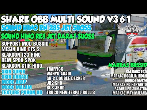 Bussid V3.6.1 Multi Sound Hino Rn 285 Jet Suos & Hino Rk 8 Jet Darat Suos + 6 Markas + Full Fitur - Youtube