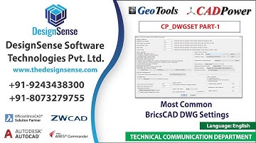 CP DWGSET Part 1 of 3 (English): Drawing Settings Dashboard (BRICSCAD) in CADPower