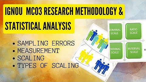 Measurement, Scaling & Sampling Errors - Research Methodology & Statistical Analysis - IGNOU