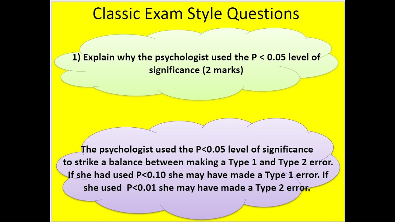 Type 1 and Type 2 errors. PART 2. A Level Psychology - YouTube