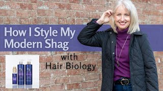 How I Style My Modern Shag with Hair Biology Silver Hair Serum