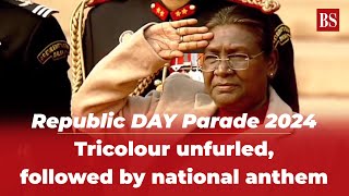 Republic Day 2024 Parade: Tricolour unfurled, followed by the national anthem