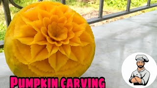 || Pumpkin Carving || How To Make Easy Carving || Pumpkin Flower Art ||