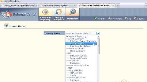 Customizing Your Homepage with Sourcefire IPS