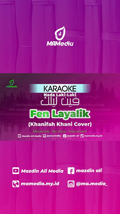 #YtShort Karaoke Fen Layalik - Khanifah Khani Cover | Nada Laki-laki | فين ليلك