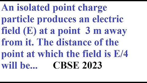 An isolated point charge particle produces an electric field (E) at a point 3 m away from it...