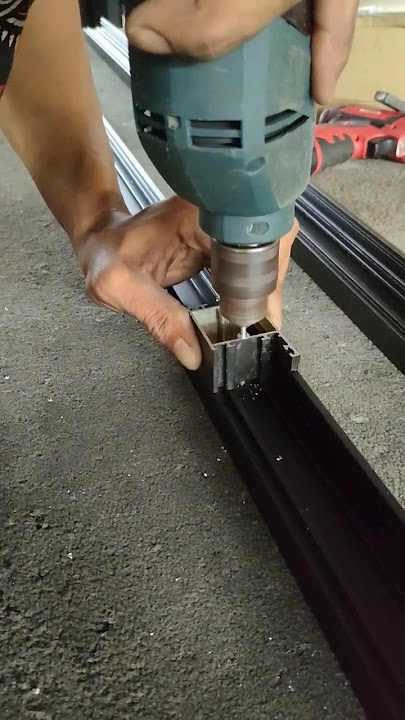 membuat kusen jendela multypoin lock 3 daun aluminium #aluminium #jendelaaluminium #kusenaluminium