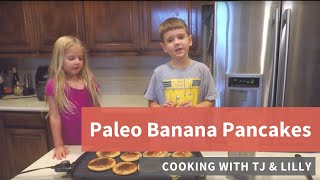 Kids cooking paleo banana pancake recipe