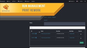 Run Rework - Authentise FLOWS Features