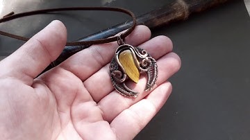 Crescent moon wire wrapped necklace