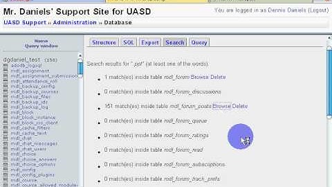 Tutorial phpMyAdmin and Moodle Searching for Binaries in Forums