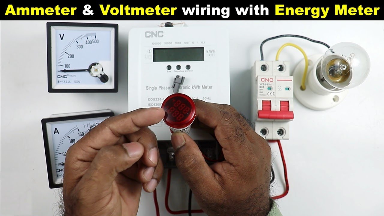 Ammeter and Voltmeter Connection with Energy Meter TheElectricalGuy