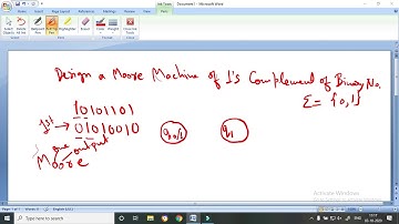 TOC || Moore Machine For 1s Complement of Binary Number || Hindi