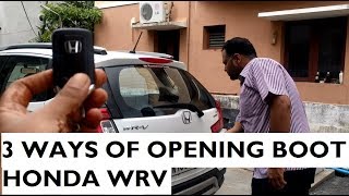 3 Different Ways of Opening The Boot In Honda WRV