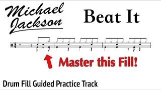 Beat It Drum Fills - Michael Jackson | 🥁 Drums Only Practice Track | 60-144 bpm